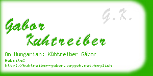 gabor kuhtreiber business card
