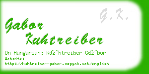 gabor kuhtreiber business card